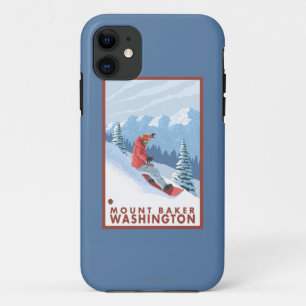 Sneeuwborderscène - Mount Baker, Washington iPhone 11 Hoesje