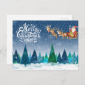 Sneeuwbos met vrolijk kerstfeest en Sinterklaas in Feestdagenkaart (Voorkant / Achterkant)