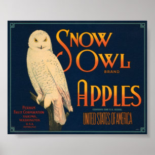 Sneeuwbrek Apples Krat Label Poster