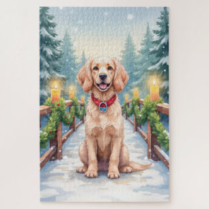 Sneeuwbrug Boykin Spaniel Kerst Kunst Legpuzzel