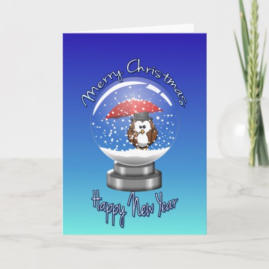 sneeuwbuik feestdagen kaart (Voorkant)