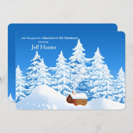 Sneeuwcabine uitnodiging (Voorkant / Achterkant)