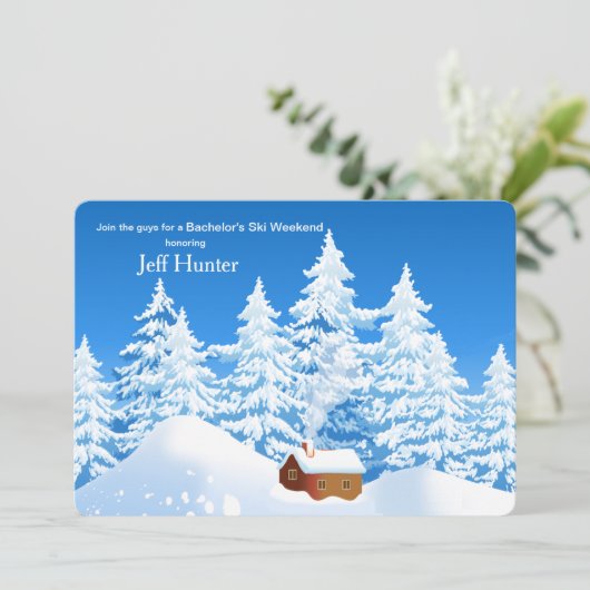 Sneeuwcabine uitnodiging (Staand voorkant)