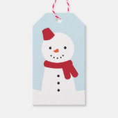 Sneeuwdag - Bunny & Snowman Cadeaulabel (Voorkant)