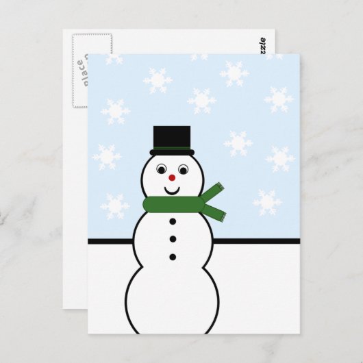 Sneeuwdag Snowman Briefkaart (Voorkant / Achterkant)