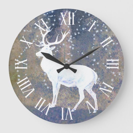 sneeuwdeer grote klok (Voorkant)