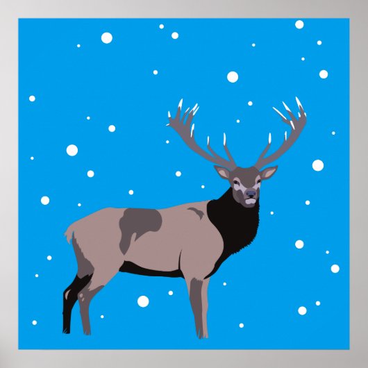 Sneeuwdeer Poster (Voorkant)