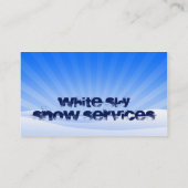 sneeuwdiensten in het witte luchtruim visitekaartje (Achterkant)