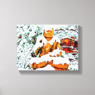 sneeuwdoek omwikkeld in boeddha canvas afdruk