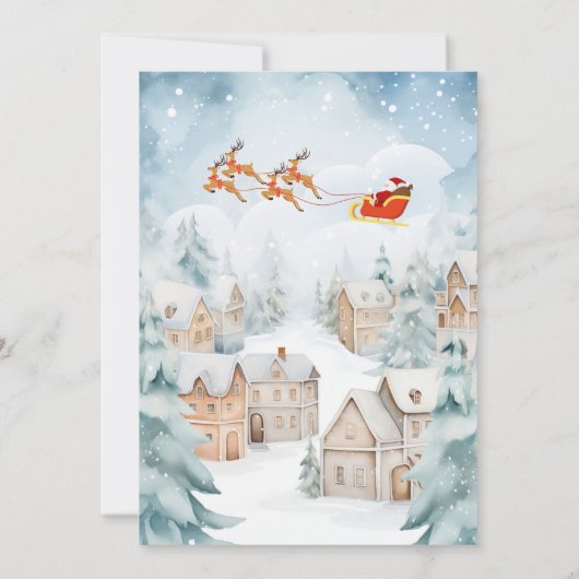 Sneeuwdorp kerst kaart (Achterkant)