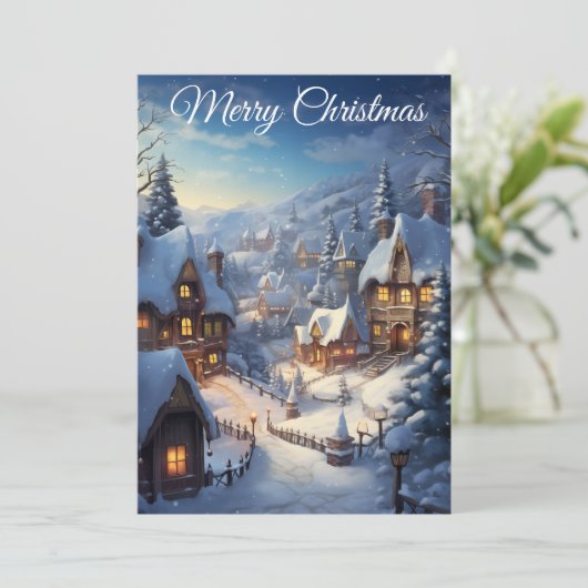 Sneeuwdorpen II: Kerstkaart (Staand voorkant)