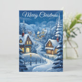Sneeuwdorpen: Kerstkaart (Staand voorkant)