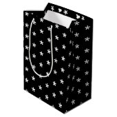 Sneeuwen - White Snowflakes black Winter gift Medium Cadeauzakje (Achterkant Gekanteld)
