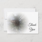 Sneeuwende dennen Bedank je plat notitiekaart Notitiekaartje (Voorkant)