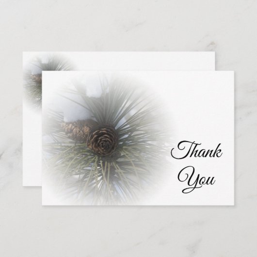 Sneeuwende dennen Bedank je plat notitiekaart Notitiekaartje (Voorkant / Achterkant)