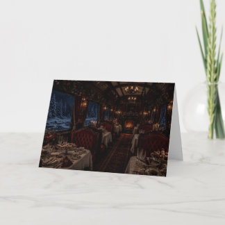 Sneeuwende Eetzaal Kerstkaart Feestdagen Kaart