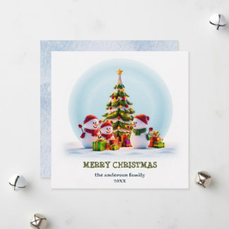 Sneeuwende Glimlach & Kerstvreugde Kerstkaart