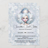 Sneeuwfee prinses winter sneeuwvlok pixie meisje kaart (Voorkant / Achterkant)