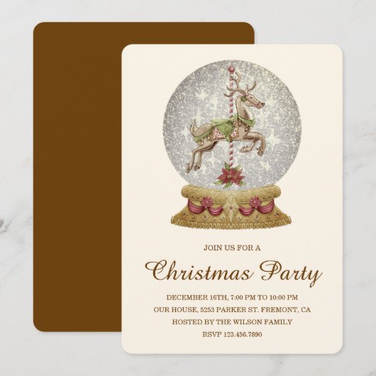 Sneeuwfeest Wereldbol Kaart (Voorkant / Achterkant)