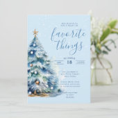 Sneeuwfeestelijke kerstdiner kaart (Staand voorkant)