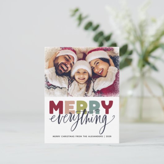 Sneeuwfeestkaart voor fijne kerst feestdagenkaart (Staand voorkant)