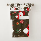 sneeuwfestiviteiten-patroon bad handdoek (Insitu)