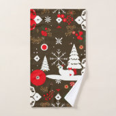 sneeuwfestiviteiten-patroon bad handdoek (Handdoek)