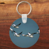 Sneeuwganzen, in vlucht sleutelhanger (Voorkant)