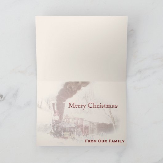 Sneeuwgebonden trein kerst Kaart (Binnen)