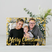 Sneeuwgoud Folie Feestdagenkaart (Staand Voorkant)