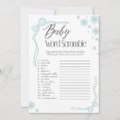 Sneeuwgroen Bow Baby Word Scramble Game Kaart (Voorkant)