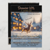 Sneeuwhert jaarlijkse feestdag uitnodiging (Voorkant / Achterkant)