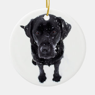 Sneeuwhond - Labrador Puppy - Black Labrador Keramisch Ornament