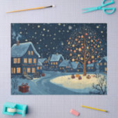 Sneeuwhuizen met feestelijke verlichting tissuepapier (Craft)