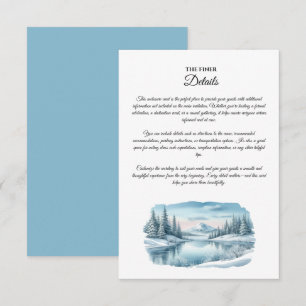 Sneeuwige Berg Wintermeer Trouwkaart Inlegkaart Informatiekaartje