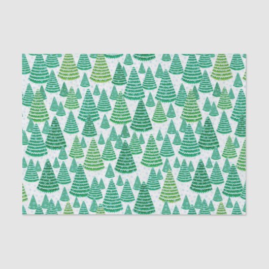 Sneeuwige kerstbomen tissuepapier (Voorkant)