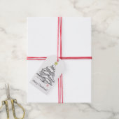 Sneeuwige kerstcadeautags van groenblijvende bomen cadeaulabel (Met Touw)