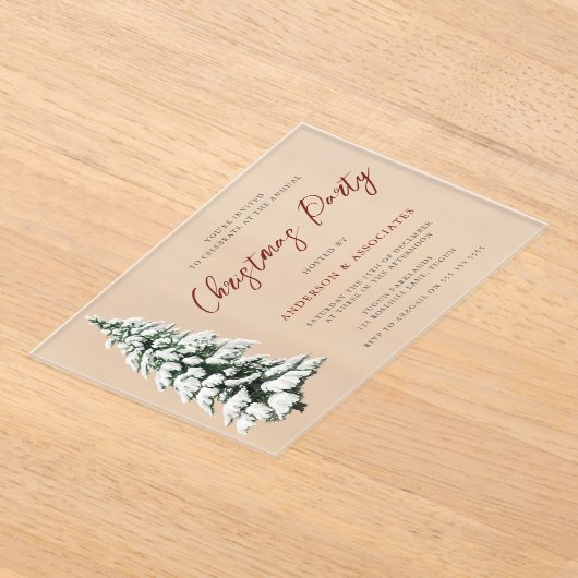 Sneeuwige kerstfeestdag acryl uitnodigingen (Laagn)