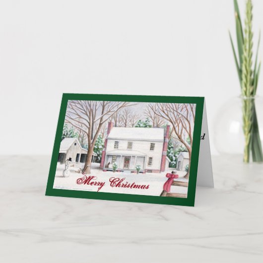 Sneeuwige kerstKaart Feestdagen Kaart (Voorkant)