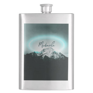 Sneeuwige, mysterieuze blauwe neonlichte monogram flacon
