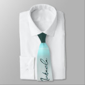 Sneeuwige, mysterieuze blauwe neonlichte monogram stropdas (Gebonden)