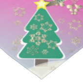 Sneeuwige Paarse kerstboomscène Tafelkleed (Gekanteld)