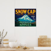 Sneeuwige Pet Apple Crate LabelMosier, OF Poster (Keuken)