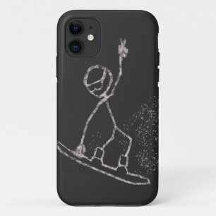 Sneeuwinstapsysteem Stickman-sprongneus Vrede iPhone 11 Hoesje