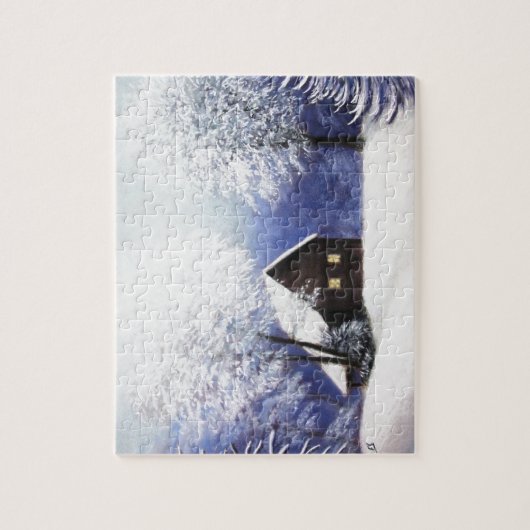 sneeuwkajuitwinterlandschap in pastel legpuzzel (Verticaal)