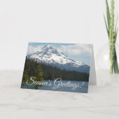 Sneeuwkapje Hood Landschap Feestdagen Kaart (Voorkant)
