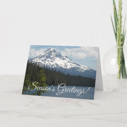 Sneeuwkapje Hood Landschap Feestdagen Kaart (Voorkant)