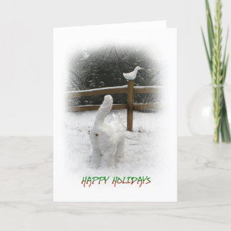 Sneeuwkat Feestdagen Kaart