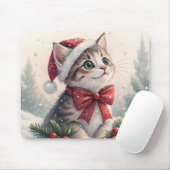 Sneeuwkat Kerstdag Muismat (Met muis)