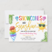 Sneeuwkegels en Zonnefeest Uitnodiging (Voorkant)